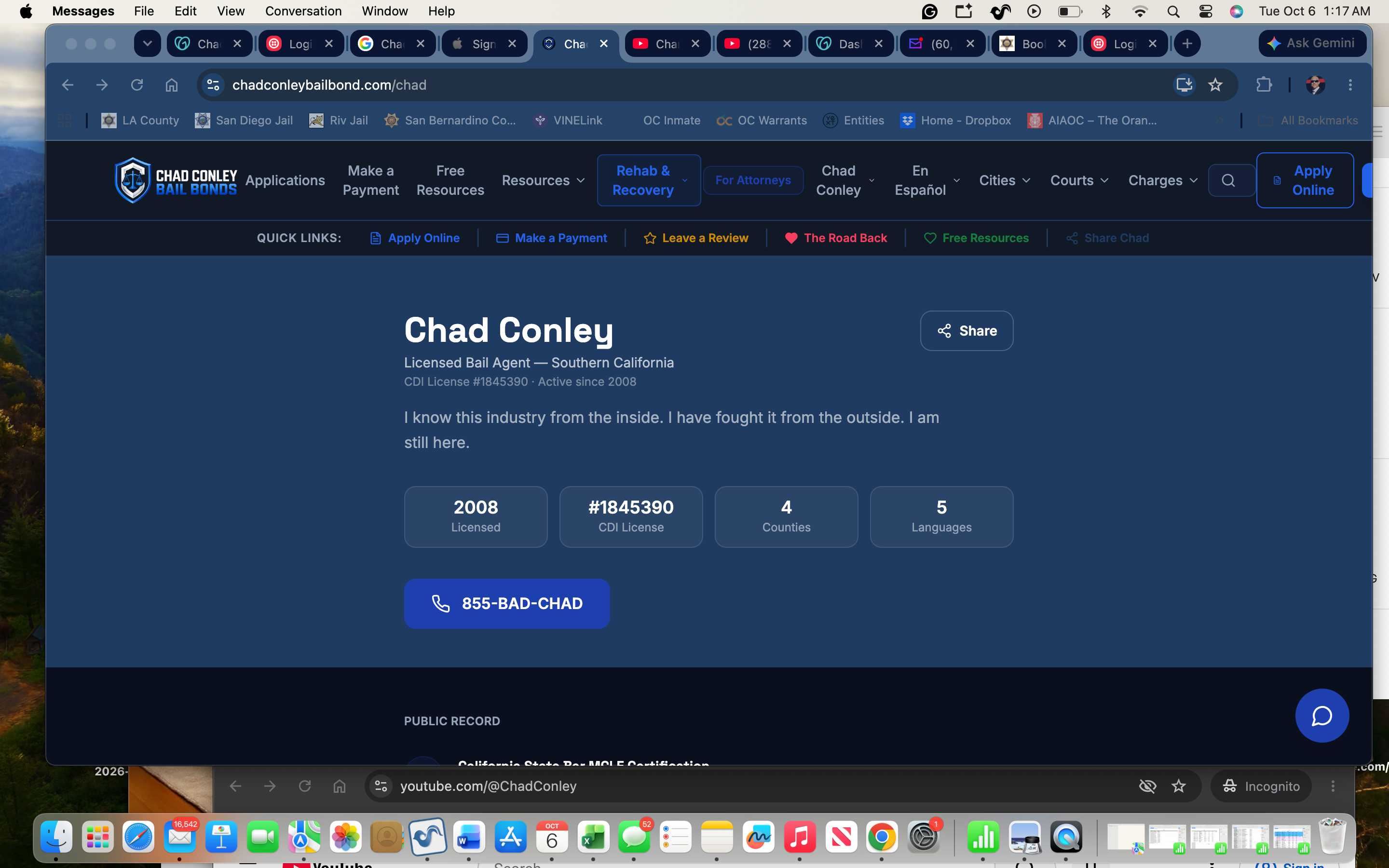 Crain complaint page showing Chad Conley citation